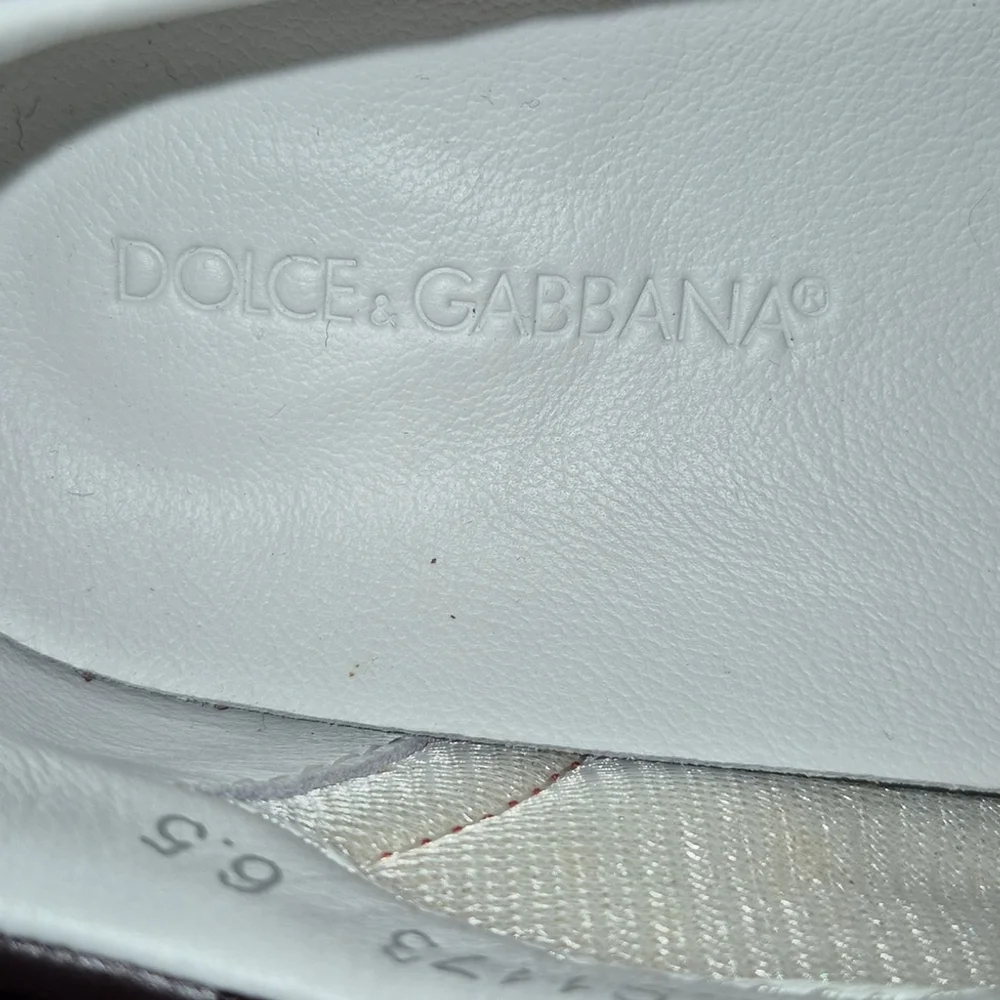 Dolce&Gabbana Red Suede&leatherlow Profile Trainers Mens sz.6.5= 8.5wmn (#1741)